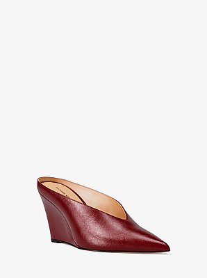 Xandra Leather Wedge Mule