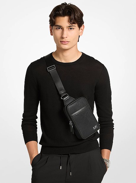 Sac &agrave; une bretelle Cooper de taille moyenne en cuir