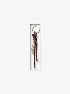 Gold-Tone and Speckled Cord Bag Charm