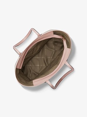 Bolso tote Eva grande a rayas con logotipo exclusivo