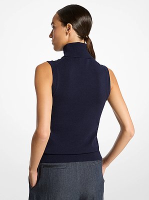 Cashmere Sleeveless Turtleneck