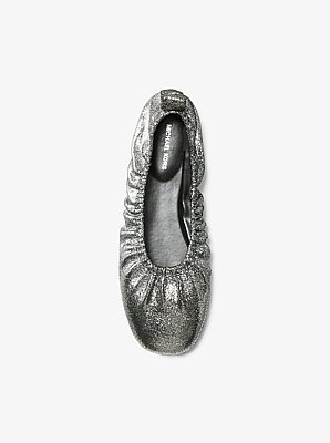 Bri Ruched Metallic Leather Ballet Flat