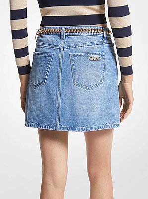 Minifalda en denim con Cintur&oacute;n