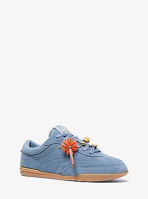 Nolan Embellished Suede Sneaker in CHAMBRAY | Michael Kors image number 0