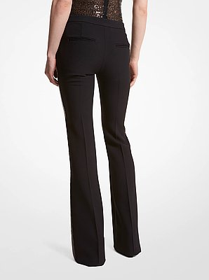 Haylee Hand-Embellished Sequin Double Crepe Sabl&eacute; Trousers