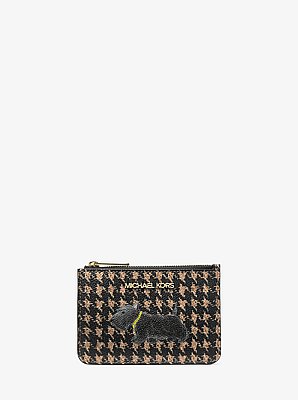 Jet Set Travel Small Printed Houndstooth Print Coin Pouch
