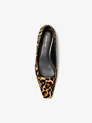 Darrah Leopard Print Calf Hair Ballet Flat