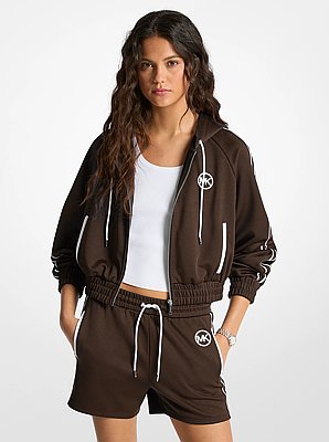 Trainingsjacke aus Piqu&eacute; mit kontrastierendem Rei&szlig;verschluss