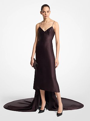 Robe de soir&eacute;e en satin charmeuse