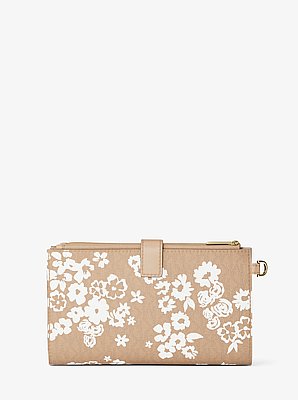Jet Set Travel Large Printed Signature Logo Wristlet Wallet