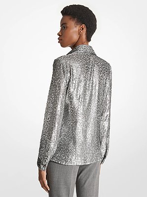 Hansen Leopard Metallic Fil Coup&eacute; Shirt