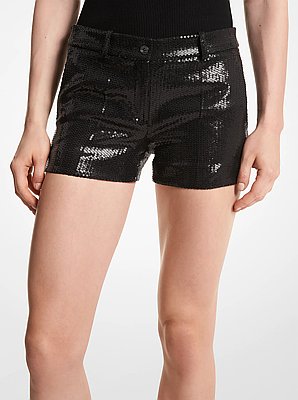 Samantha Sequin Embroidered Shorts