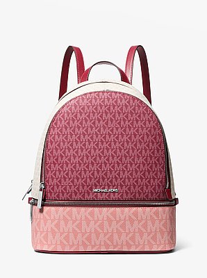 Rhea Medium Color-Block Signature Logo Backpack