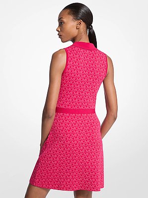 Logo Jacquard Zip-Up Dress