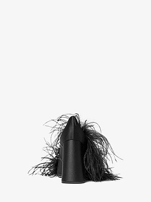 Anna Hand-Embroidered Feather Leather Pumps