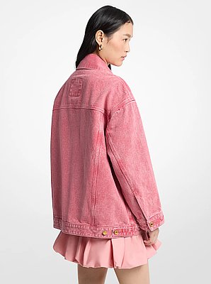 Chaqueta holgada te&ntilde;ida de denim