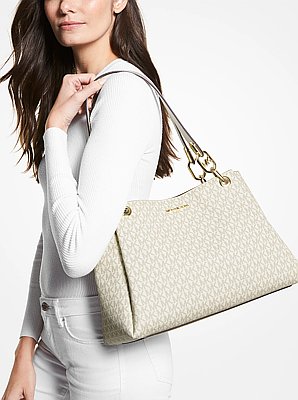 Bolso de hombro Trisha grande con logotipo