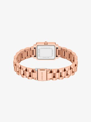 Petite montre Gwynn de ton or rose &agrave; pav&eacute;