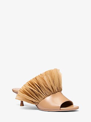 Catarina Leather and Fringe Mule