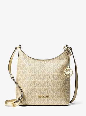 Maya Small Metallic Signature Logo Crossbody Bag