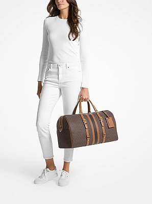 Bedford Travel Extra-Large Signature Logo Stripe Weekender Bag