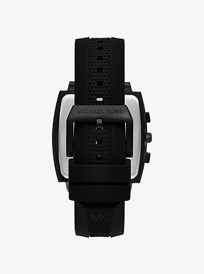 Oversized Rhys Black-Tone and Silicone Watch