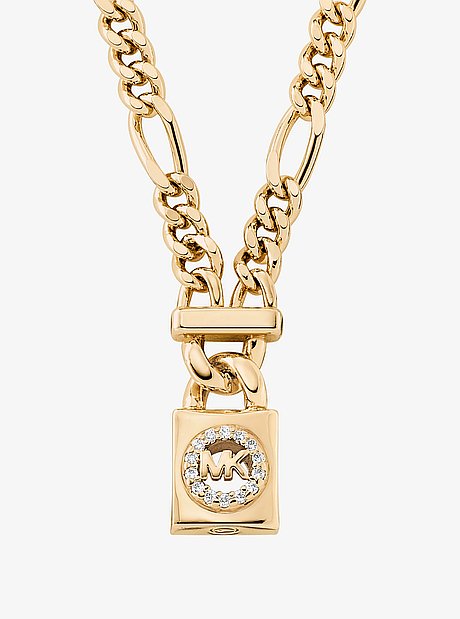 Pav&eacute; Logo Pendant Necklace