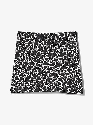 Minifalda de crep&eacute; el&aacute;stico con estampado animal y cintur&oacute;n