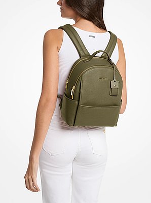 Sac &agrave; dos Sable de taille moyenne en cuir grain&eacute;