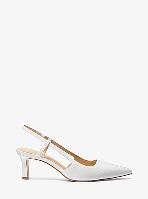 Alora Snake Embossed Leather Slingback Pump