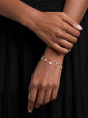 Pav&eacute; Disk Charm Bracelet