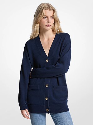 Oversize-Strickjacke aus Wolle