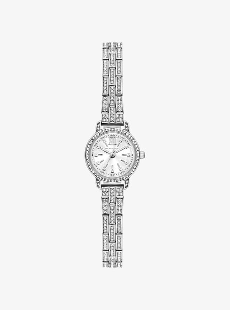 Micro Melissa Pav&eacute; Silver-Tone Watch