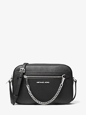Bolsa cruzada Jet Set grande de piel Saffiano
