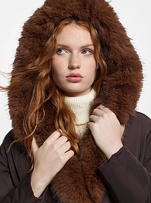Faux Fur Trim Puffer Jacket