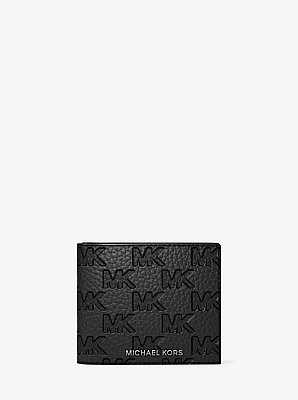 Hudson Logo Embossed Leather Billfold Wallet and Passcase