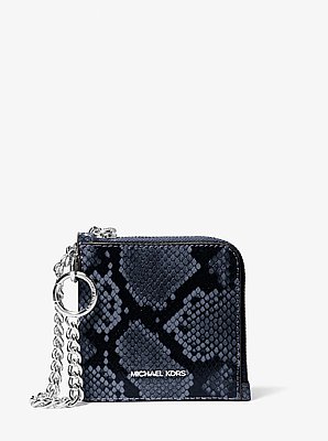 Jet Set Travel Medium Snake Embossed Chain Wallet