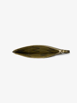 Jet Set Travel Extra-Large Woven Leather Wristlet