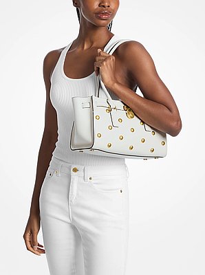 Hamilton Moderne Small Studded Leather Satchel