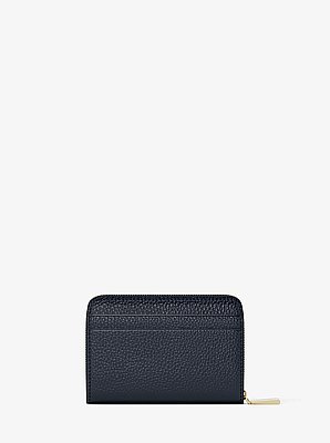 Jet Set Small Pebbled Leather Zip-Around Card Case
