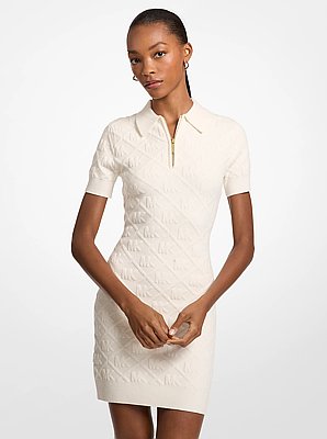 Robe polo en jacquard &agrave; logo