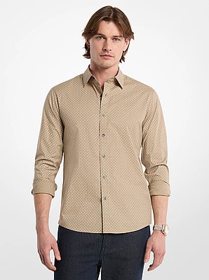 Polka Dot Stretch Cotton Shirt 