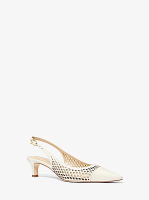 Slingpumps Amara aus Leder mit Lasercut-Muster