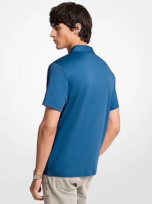 Polo in cotone con logo ricamato