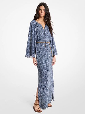 Floral Print Georgette Maxi Dress