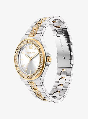 Lennox Pav&eacute; Two-Tone Watch