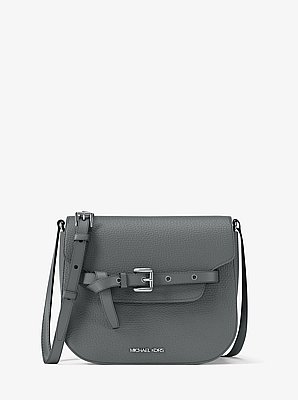 Emilia Small Pebbled Leather Saddle Crossbody Bag