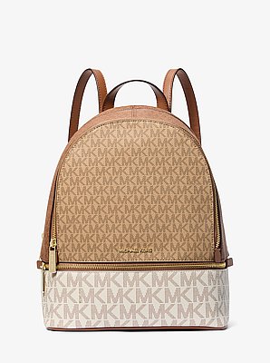 Mochila Rhea mediana con bloque de color y logotipo