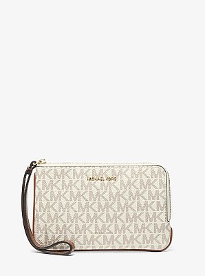 Jet Set Travel Small Signature Logo Wristlet