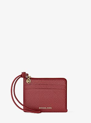 Jet Set Small Pebbled Leather Card Case Wristlet